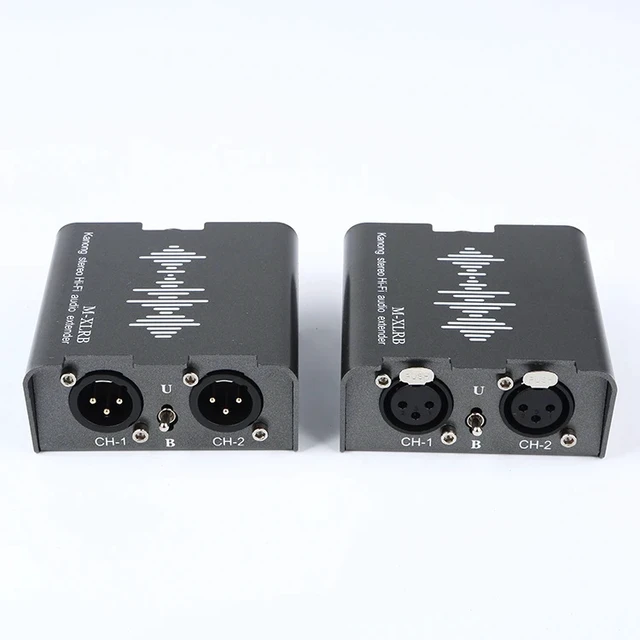 Alt view image 3 of 5 - ,2 Way XLR Audio Extender over RJ45 CAT6 Cable 200M 3-Pin XLR Male to Female Audio Ethernet Extender Transmitter Receiver kit