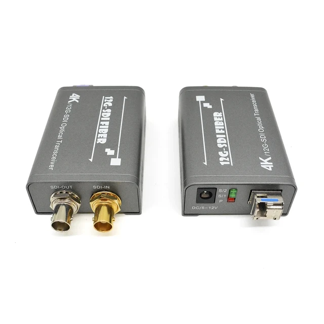 Alt view image 2 of 5 - with US Plug,Bi-directional 4K 12G SDI Fiber Extender over LC Fiber Optical Cable 2160P Broadcast Level SDI to Fiber Transceiver Converter