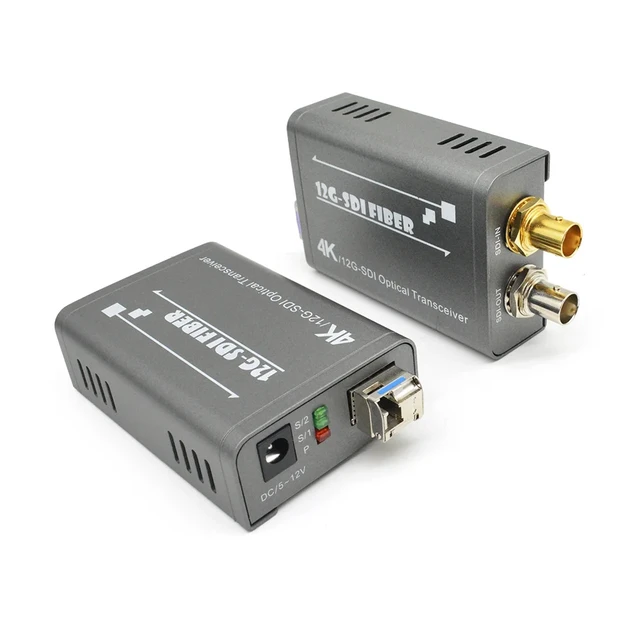 Alt view image 3 of 5 - with US Plug,Bi-directional 4K 12G SDI Fiber Extender over LC Fiber Optical Cable 2160P Broadcast Level SDI to Fiber Transceiver Converter