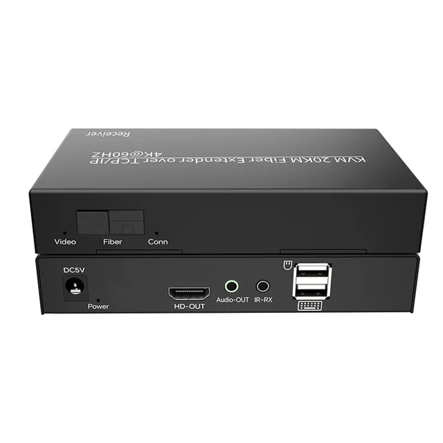 Alt view image 5 of 5 - As described,4K 60Hz HDMI Fiber KVM Extender over SC Fiber Optical Cable 20Km HDMI USB KVM Fiber Transceiver Extender Support Mouse Keyboard