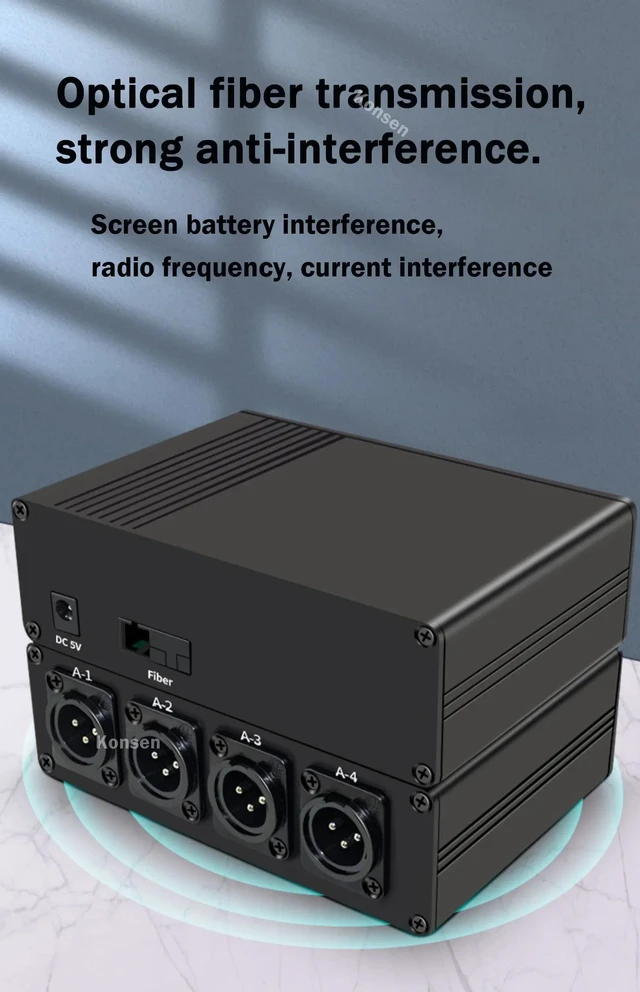 Alt view image 4 of 5 - TX and RX,20Km XLR Audio Fiber Extender over Single Model SC Optical Fiber Cable Broadcast Grade 4 Channels XLR Balanced Audio Transceiver
