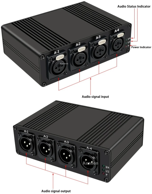 Alt view image 5 of 5 - With EU Plug,4 Channels XLR Audio Fiber Optical Extender via SC Fiber Optical up to 20km XLR Balanced Extender Audio Transmitter Receiver Kit