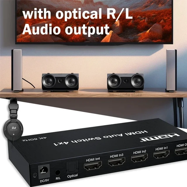 Alt view image 4 of 5 - 1080P with seamless,1080P HDMI Auto Switch 4 in 1 out HDMI Cycle Seamless Switching Selector 4x1 with 10/15/20 Seconds Cycle Play for TV PC Monitor