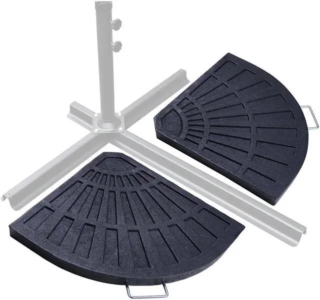 Alt view image 6 of 7 - 2 Pcs 26.5 lbs 19" Fan Shaped Resin Beton Base Stand Weight Outdoor Patio Offset Umbrella,YES0364