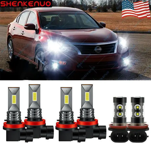 Main image of For 2007-2018 Nissan Altima Combo LED Headlight High Low + Fog Light Bulbs Kit 6