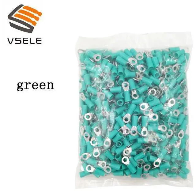 Alt view image 5 of 7 - First picture~ 500Pcs/pack ring crimp insulation terminal RV5.5-6 for 4-6mm2 wire cable connector( RV5.5-6
red
)