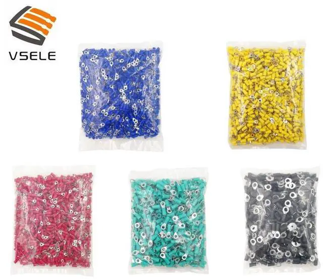 Alt view image 4 of 7 - First picture~ 500Pcs/pack ring crimp insulation terminal RV5.5-6 for 4-6mm2 wire cable connector( RV5.5-6
red
)