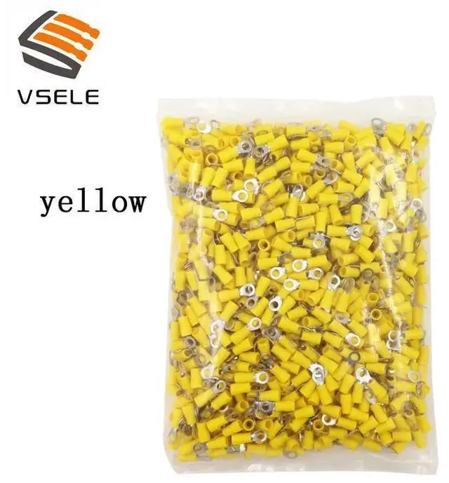 Main image of First picture~ 500Pcs/pack ring crimp insulation terminal RV5.5-6 for 4-6mm2 wire cable connector( RV5.5-6
yellow
)