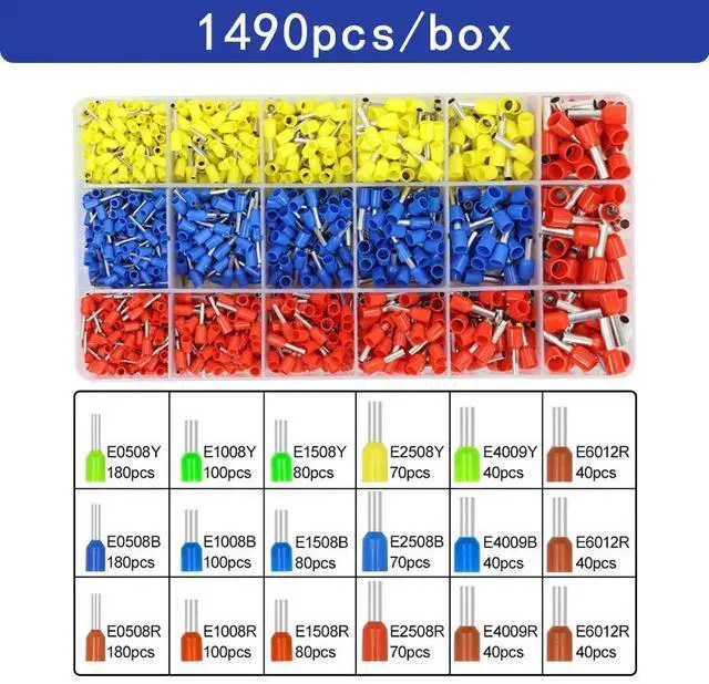 Alt view image 7 of 7 - First picture~Boxed tubular terminal various styles electrical wiring connector crimping insulated tube terminals set for 0.5mm²-10mm² wire(Blue 2000Pcs box
)