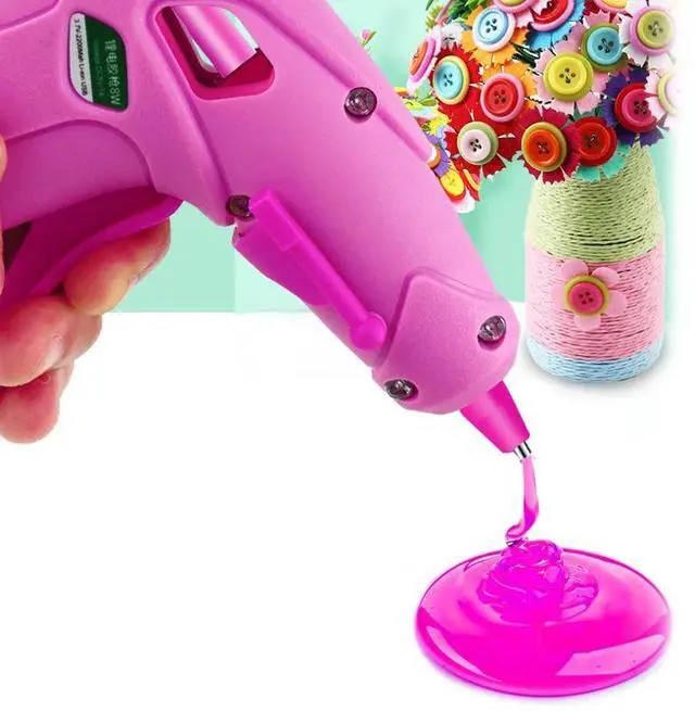 Alt view image 5 of 7 - First picture~ Wireless Hot Melt Glue Gun for Children Safety 8W Lithium Battery Direct Charge USB Charging with Glue Stick Household DIY(Red Glue Gun
)