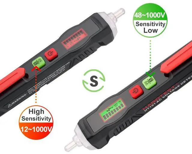 Alt view image 4 of 7 - First picture~Non-Contact phase Rotation AC pen Detector DIY Voltage Tester Electrician Tools Live Null Wiring  Checker Hi Low Sensitivity(White HT100Px1Pcs
)
