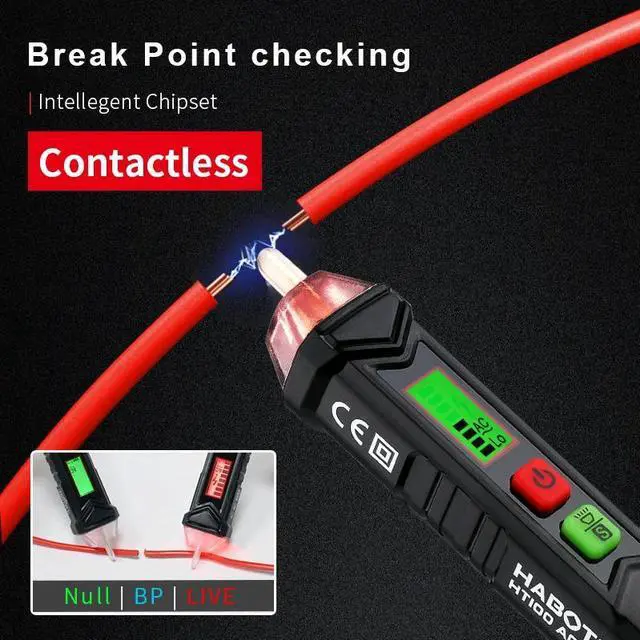 Alt view image 6 of 7 - First picture~Non-Contact phase Rotation AC pen Detector DIY Voltage Tester Electrician Tools Live Null Wiring  Checker Hi Low Sensitivity(White HT100Px1Pcs
)