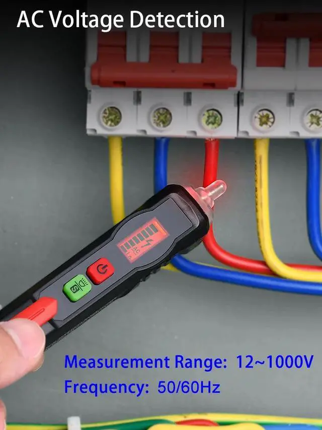 Alt view image 3 of 7 - First picture~ Voltage Indicator Smart AC Voltage Detector Non Contact Electric Tester pen Breakpoint Finder Neutral Live Wire Check(Silver HT101 Round Probe
)