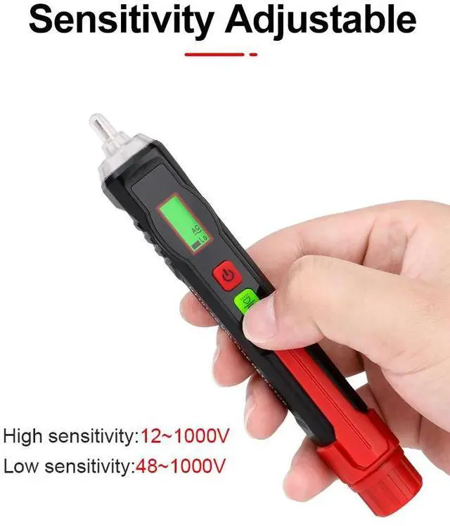 Alt view image 5 of 7 - First picture~ Voltage Indicator Smart AC Voltage Detector Non Contact Electric Tester pen Breakpoint Finder Neutral Live Wire Check(Silver HT101 Round Probe
)