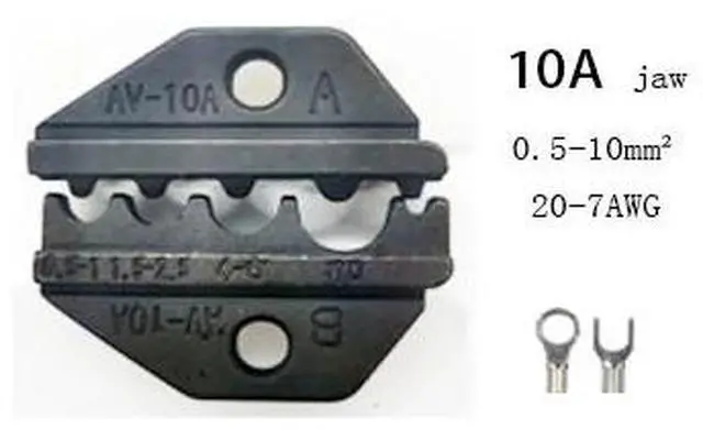 Main image of First picture~HS-03B HS-16WF HS-40J HS crimping tool mold plug tube non-insulated pliers jaw end tool kit(Black 10A
)