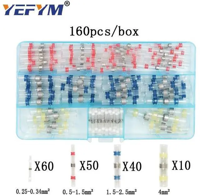 Main image of First picture~ tube insulating crimp terminals insulating ring terminals plug tab 2.8 4.8 6.3 terminator connector block 9 kinds box set(Black 160Pcs box
)
