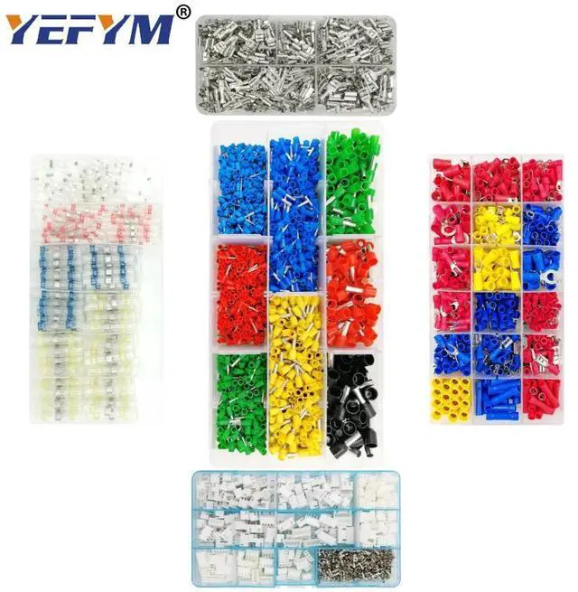 Alt view image 2 of 7 - First picture~ tube insulating crimp terminals insulating ring terminals plug tab 2.8 4.8 6.3 terminator connector block 9 kinds box set(Black 160Pcs box
)