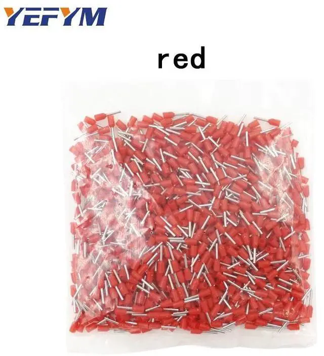 Main image of First picture~1000Pcs/lot tube insulating terminals E0512 E7512 E1012 E1512 E2512 E4012 E6018 insulated cable wire crimp connector( E1512
red red
)