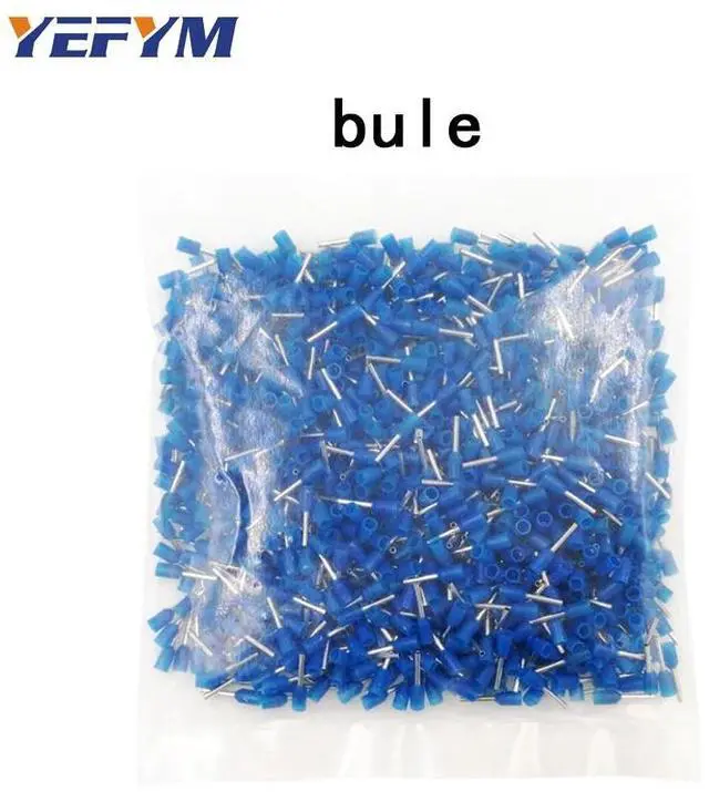 Main image of First picture~1000Pcs/lot tube insulating terminals E0512 E7512 E1012 E1512 E2512 E4012 E6018 insulated cable wire crimp connector( E4012
blue blue
)