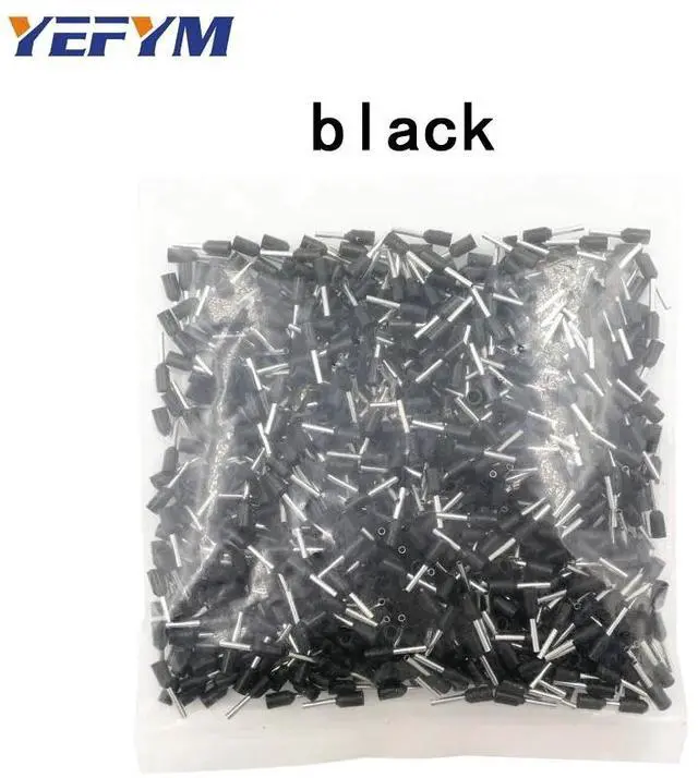 Main image of First picture~1000Pcs/lot tube insulating terminals E0512 E7512 E1012 E1512 E2512 E4012 E6018 insulated cable wire crimp connector( E1512
black
)