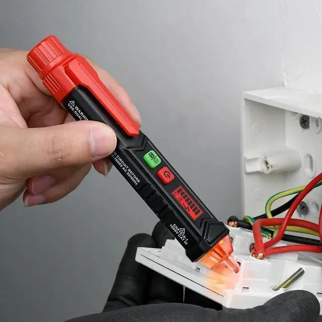 Alt view image 4 of 7 - First picture~Electrician Wiring Checker pen Tester Smart Detection Non-Contact AC Voltage Detector Tester Wall Socket LIVE Null Wire Alarm(Silver HT101 P en Tester
)