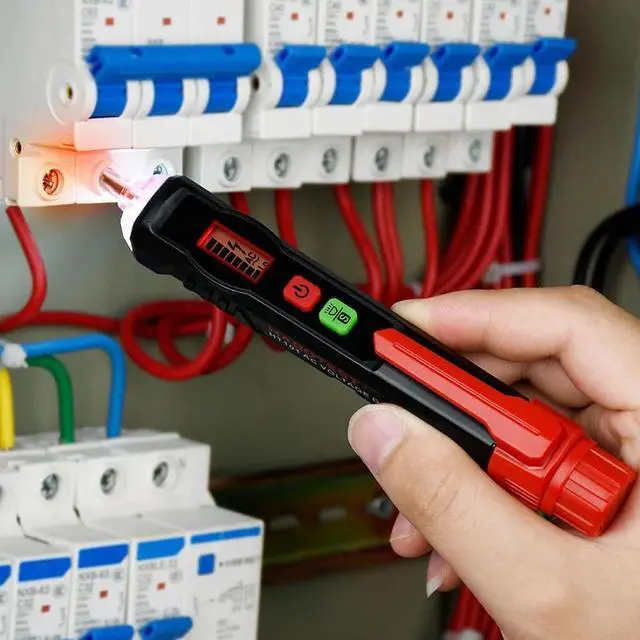 Alt view image 6 of 7 - First picture~Electrician Wiring Checker pen Tester Smart Detection Non-Contact AC Voltage Detector Tester Wall Socket LIVE Null Wire Alarm(Silver HT101 P en Tester
)