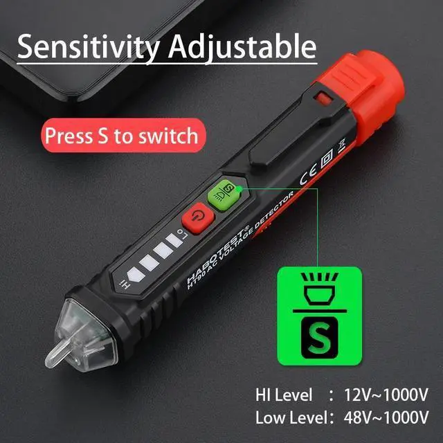 Alt view image 7 of 7 - First picture~Electrician Wiring Checker pen Tester Smart Detection Non-Contact AC Voltage Detector Tester Wall Socket LIVE Null Wire Alarm(Silver HT101 P en Tester
)