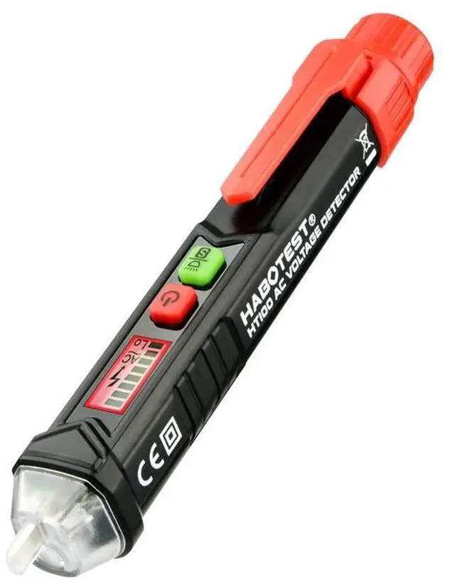 Main image of First picture~Smart AC Voltage Meter Indicator Detector Tester pen Non Contact Sensor 12V-1000V Sensitivity Adjustable with Flashlight(Measuring range: Other AC 12-1000V
Gold HT100 Voltage Tester
)