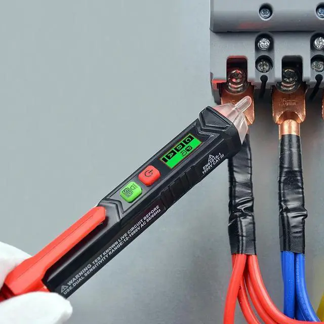 Alt view image 4 of 7 - First picture~Smart AC Voltage Meter Indicator Detector Tester pen Non Contact Sensor 12V-1000V Sensitivity Adjustable with Flashlight(Measuring range: Other AC 12-1000V
Gold HT100 Voltage Tester
)