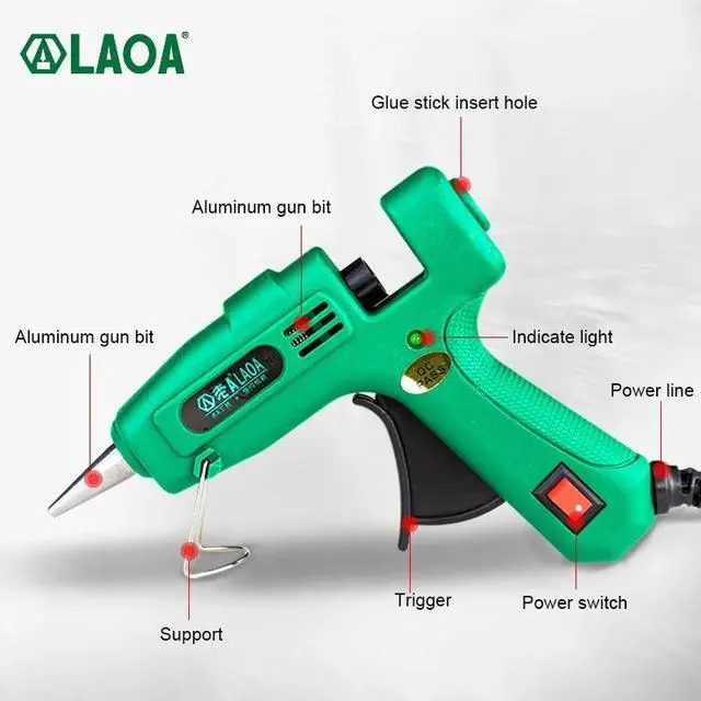 Alt view image 3 of 7 - First picture~ 25W Hot Melt Glue Gun with 7MM Glue Sticks Mini Industrial Guns Thermo Electric Heat Gun Temperature Crafts Repair Tool DIY(EU
white with bag set
25W
)
