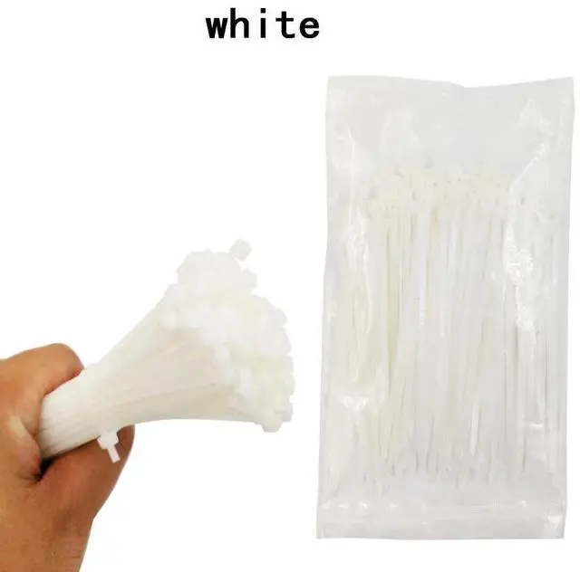 Main image of First picture~100Pcs/pack self-locking nylon cable ties 3*150mm 6 color plastic zip tie black wire binding wrap straps first batch of nylon(white white 2.5x150mm
)