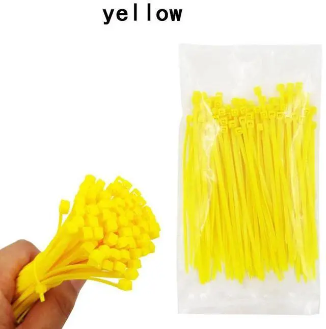 Main image of First picture~100Pcs/pack self-locking nylon cable ties 3*150mm 6 color plastic zip tie black wire binding wrap straps first batch of nylon(Yellow yellow2.5x150mm
)