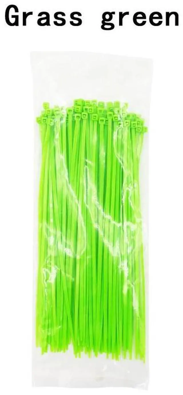 Main image of First picture~100Pcs/pack self-locking nylon cable ties 2.7*200mm 6 color plastic zip tie black wire binding wrap straps first batch of nylon(green green 2.7x200mm
)