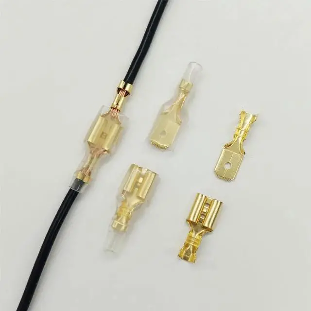 Alt view image 4 of 7 - First picture~Metal Connector 2.8/4.8/6.3mm Copper Wire Terminals Male Female Connectors  Electric Terminal Wire Connection Spade Connector(Line Connector
Violet 360Pcsbox
)