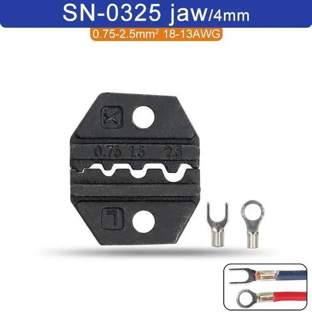 Main image of First picture~SN/4mm crimping pliers jaw for TAB 2.8 4.8 6.3 C3 XH2.54 2510 plug insulation tube terminal tools jaw width 4mm/pliers 190mm(Other SN-0325 jaw
)