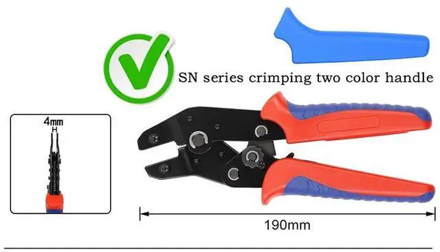 Alt view image 4 of 7 - First picture~SN/4mm crimping pliers jaw for TAB 2.8 4.8 6.3 C3 XH2.54 2510 plug insulation tube terminal tools jaw width 4mm/pliers 190mm(Other SN-0325 jaw
)