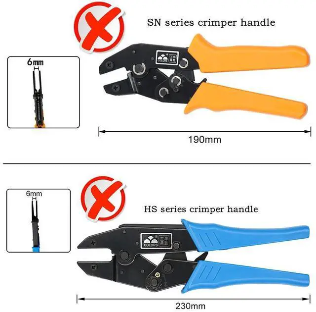 Alt view image 5 of 7 - First picture~SN/4mm crimping pliers jaw for TAB 2.8 4.8 6.3 C3 XH2.54 2510 plug insulation tube terminal tools jaw width 4mm/pliers 190mm(Other SN-0325 jaw
)