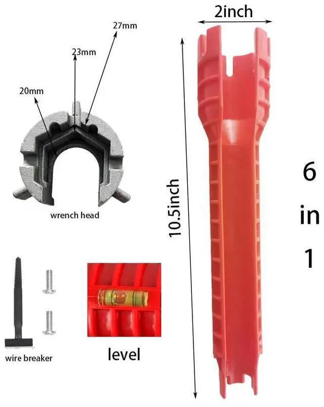 Main image of First picture~8 In 1 Sink Anti-Skid Maintenance Wrench Kitchen Bathroom Maintenance plumbing Tool Set Faucet Assembly pipe Installation Wrench(Black 6in1
)