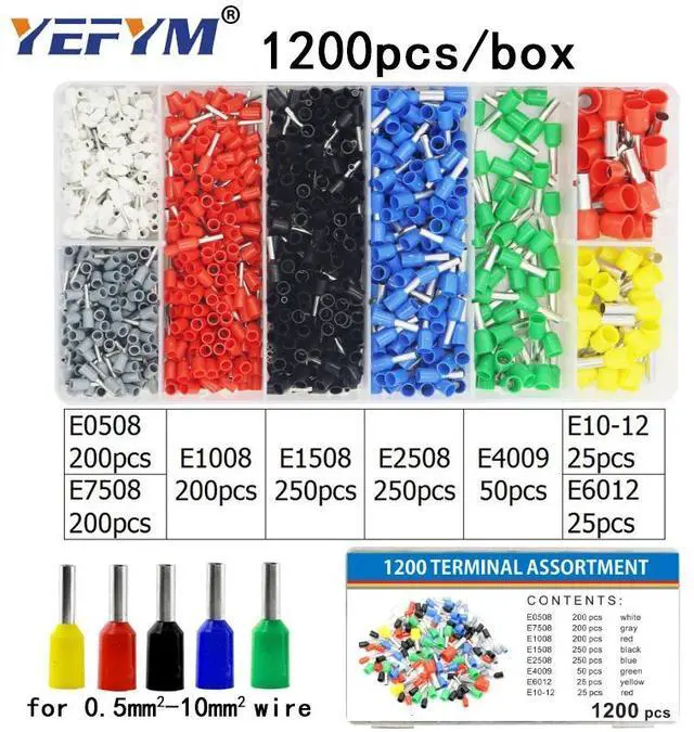 Alt view image 6 of 7 - First picture~HSC8 6-4 ferrule Crimping pliers 0.25-10mm² Automatic crimping wire crimper tools mini electrician suit kit with terminals box(Gold HSC8 6-4
)