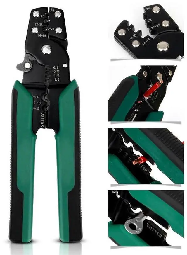 Alt view image 3 of 7 - First picture~Electrical Connectors U Shaped O Shaped Wire Terminals 0.5-4MM Lugs Cable Terminal Wire Tips Car Ship Crimping pliers Tool Set(Military Green 1Pcs P liers
)