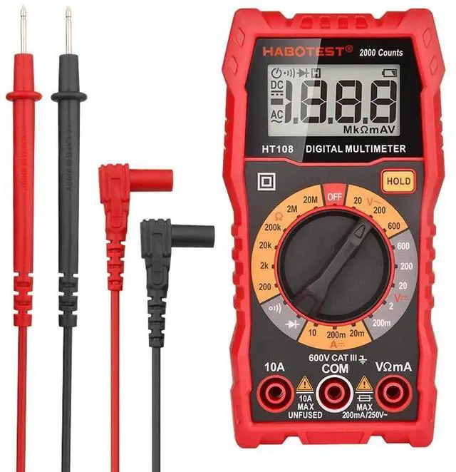 Main image of First picture~Multimètre HT108 Digital Multimeter Esr Meter AC DC Voltage Current Ohm Automotive Electrician Tools Dmm  2000 Counts(Purple HT108 no Light
)