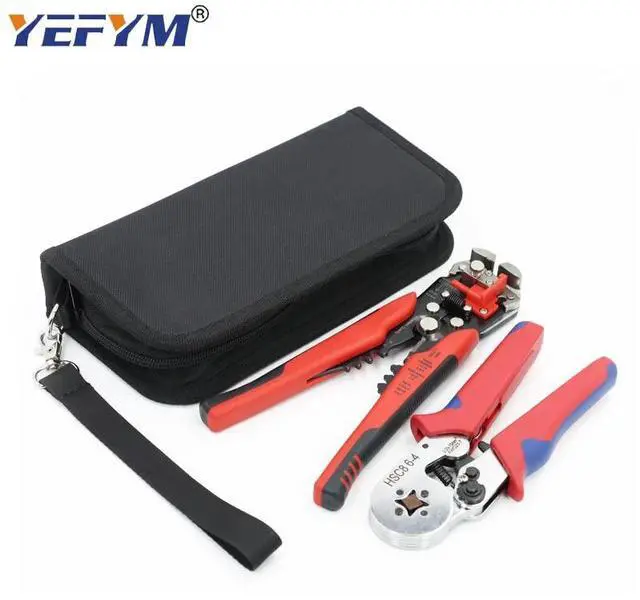 Alt view image 3 of 7 - First picture~HSC8 6-6/6-4 pliers Crimp tools set for tube terminal and multifunctional stripping cutting wire pliers mini black tool bag(Green HSC8 6-6 YE-1R kit
)