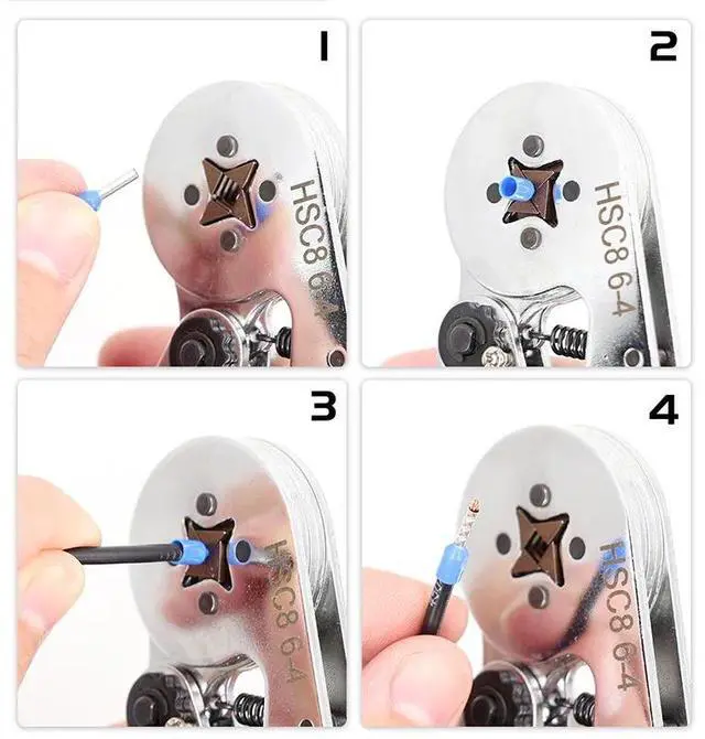 Alt view image 5 of 7 - First picture~HSC8 6-6/6-4 pliers Crimp tools set for tube terminal and multifunctional stripping cutting wire pliers mini black tool bag(Green HSC8 6-6 YE-1R kit
)