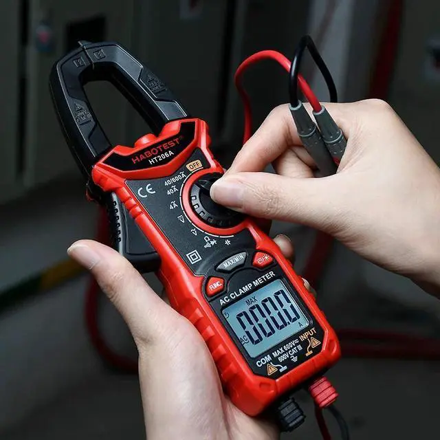 Alt view image 3 of 6 - First picture~HT206A 600V 600A 4000 Counts AC Digital Clamp Meter Multimeter pinza Amperimetrica Ohm Continuity Max Min Alicate Amperimetro