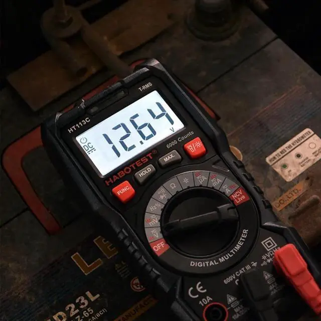 Alt view image 4 of 7 - First picture~ Handheld Digital Multimeter 600V 10A AC DC Voltage Current Ohm Hz True RMS Capacitance DMM C/F Tester Multitester(Purple HT113 Basic
)