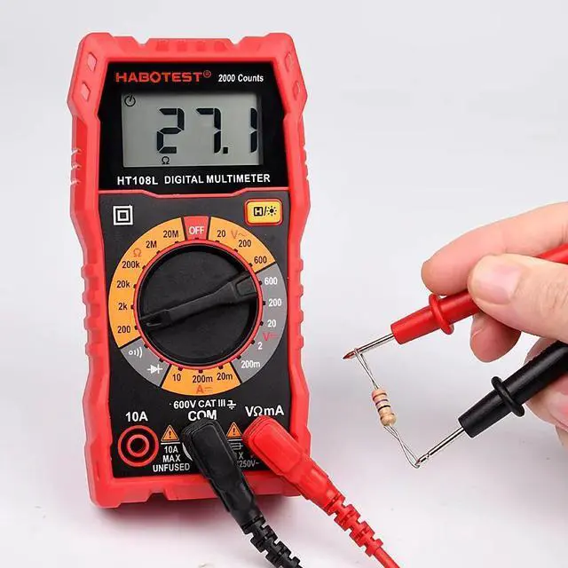 Alt view image 3 of 7 - First picture~Multimètre HT108 Digital Multimeter Esr Meter AC DC Voltage Current Ohm Automotive Electrician Tools Dmm  2000 Counts(Purple HT108 no Light
)