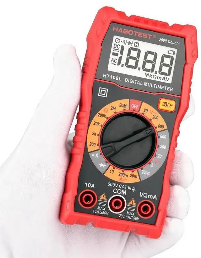 Alt view image 5 of 7 - First picture~Multimètre HT108 Digital Multimeter Esr Meter AC DC Voltage Current Ohm Automotive Electrician Tools Dmm  2000 Counts(Purple HT108 no Light
)