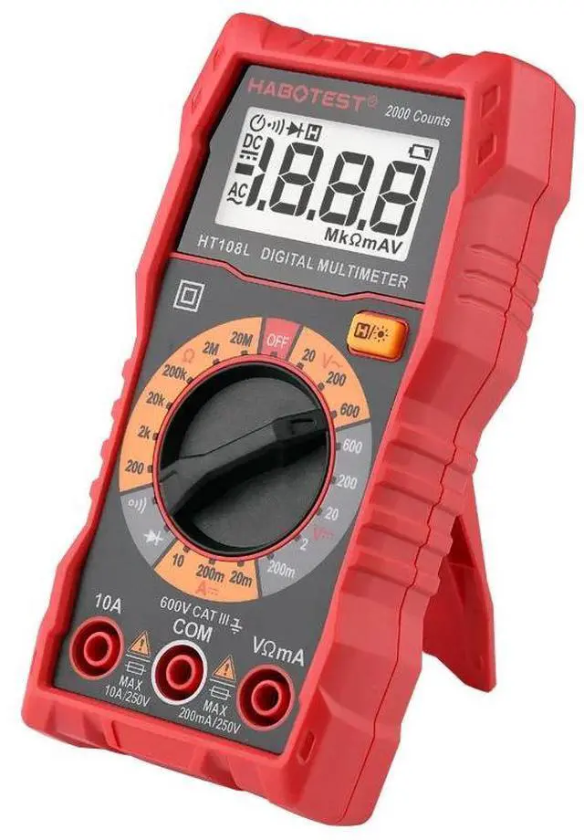 Alt view image 6 of 7 - First picture~Multimètre HT108 Digital Multimeter Esr Meter AC DC Voltage Current Ohm Automotive Electrician Tools Dmm  2000 Counts(Purple HT108 no Light
)