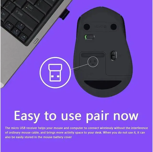 Alt view image 5 of 6 - Logitech M280 Wireless Optical Mouse 2.4GHz 3 Buttons Receiver Cordless Mice for PC Computer Office Home