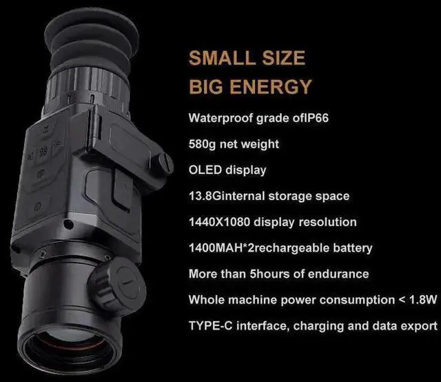 Alt view image 4 of 7 - HT-C18 Thermal Imaging Monocular 384x288 Infrared Night Vision Wifi Camera KD Focus: 35mm